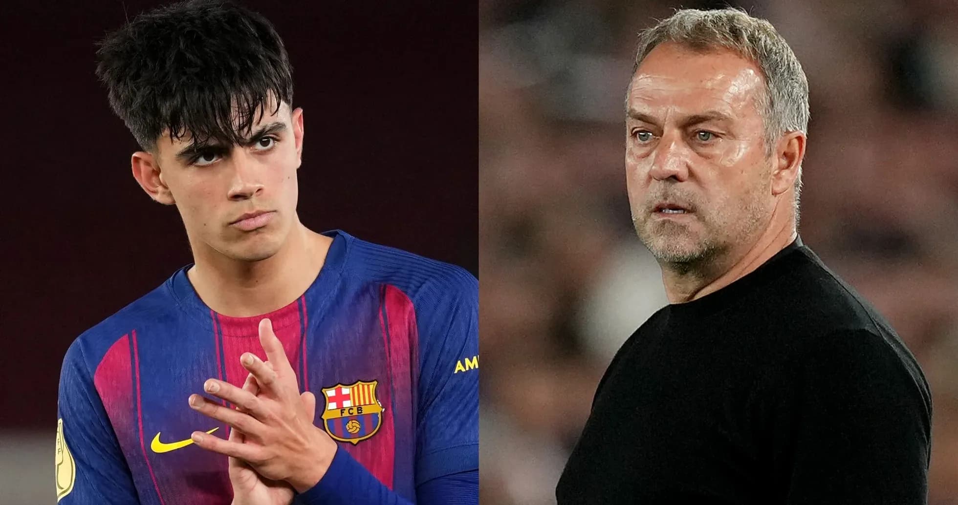 Jugador del FC Barcelona y entrenador en partido