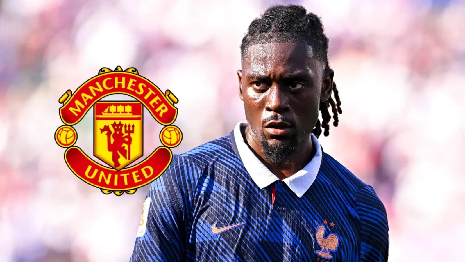 Jugador de Francia con camiseta de Manchester United