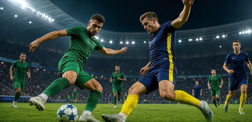 Jugadores compitiendo por el balón en el partido