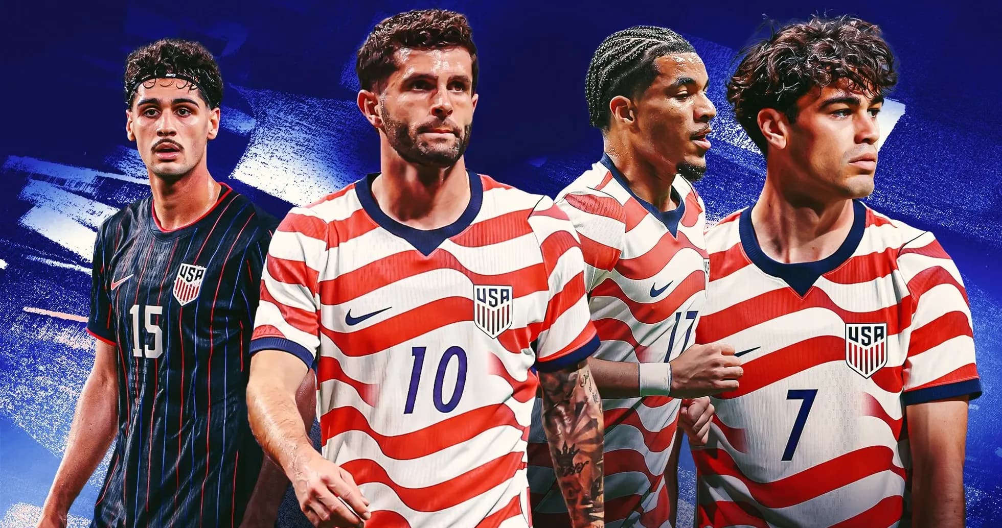 Cuatro jugadores de fútbol de la selección estadounidense