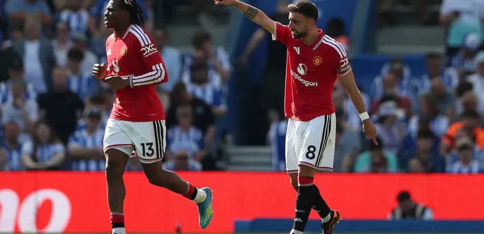 Jugadores de Manchester United en el partido