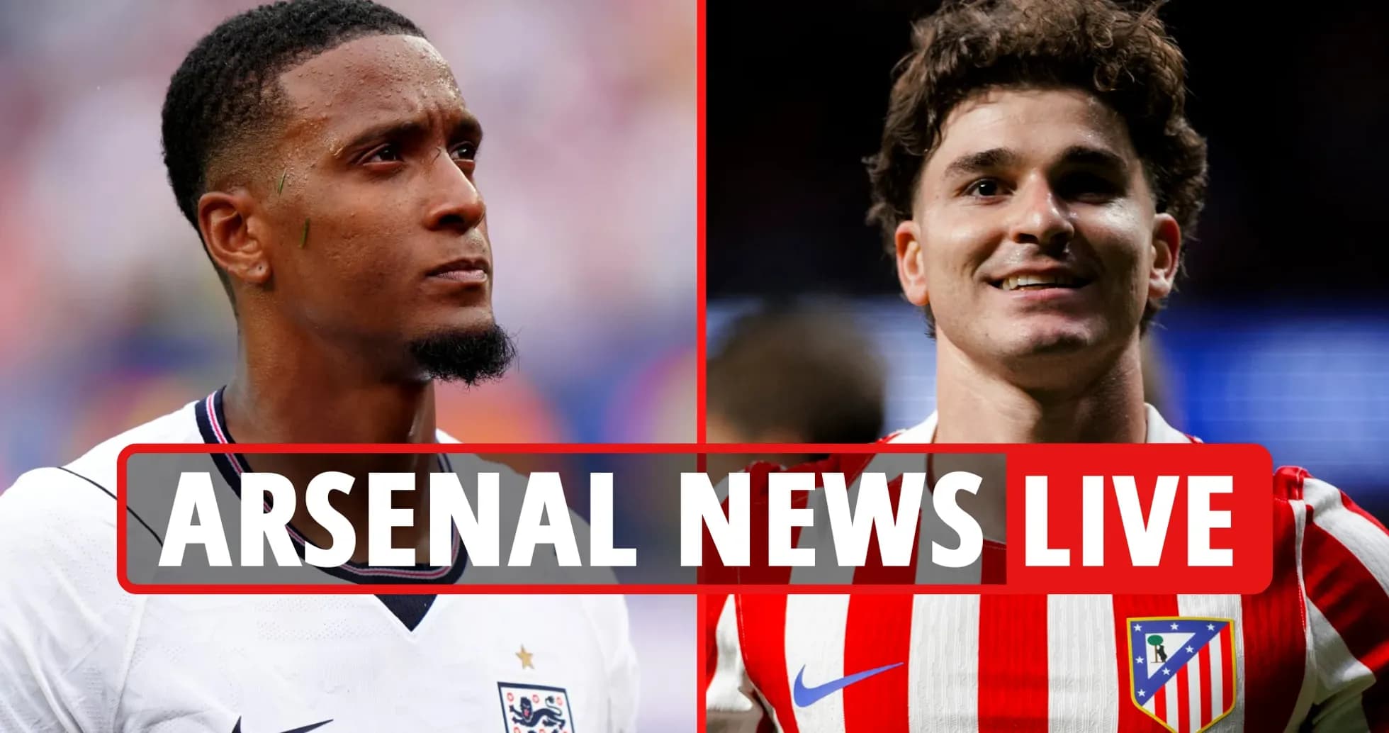Dos jugadores en un gráfico de noticias de Arsenal