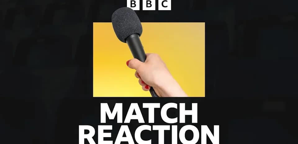 Mic held in hand with 'MATCH REACTION' text