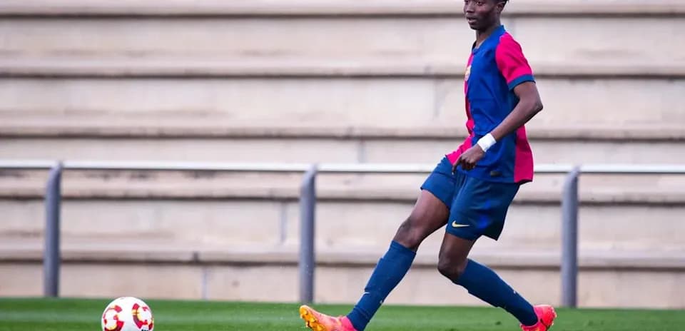 Jugador de fútbol de Barcelona en acción