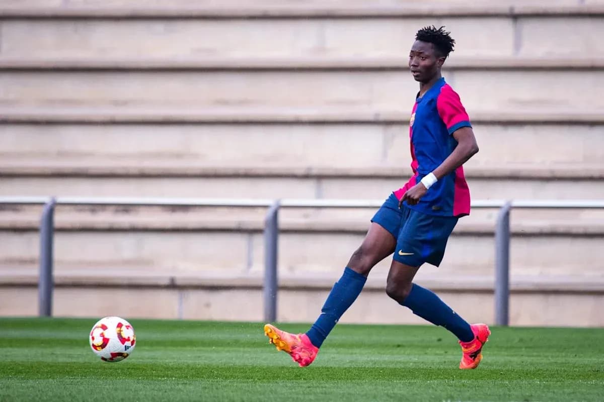 Jugador de fútbol de Barcelona en acción