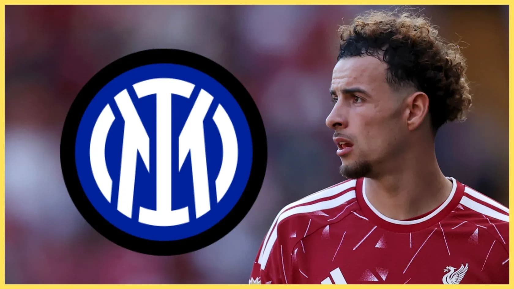 Jugador con camiseta de Liverpool junto al logo de Inter