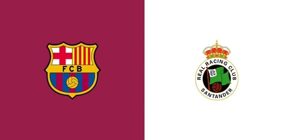 Escudos de FC Barcelona y Real Racing Club