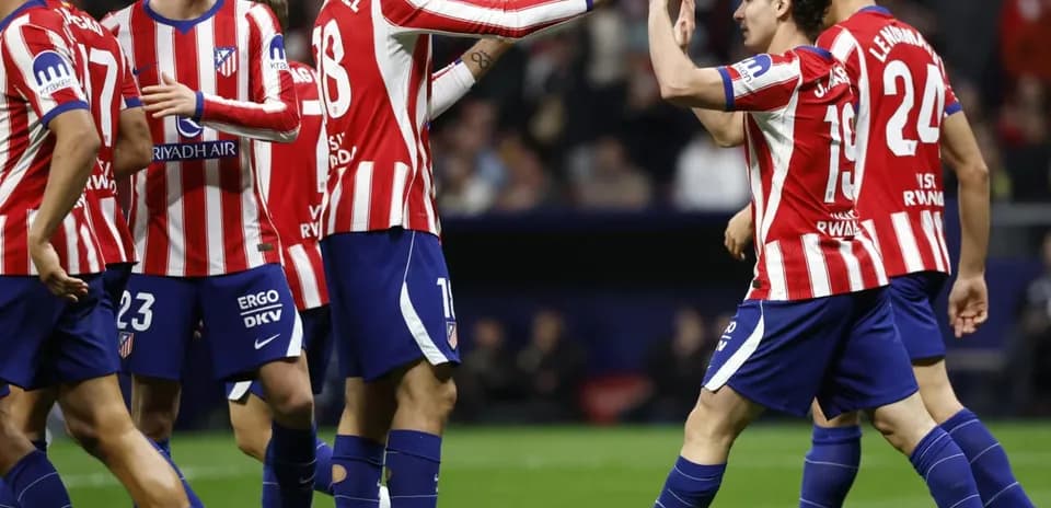 Jugadores del Atlético de Madrid celebrando un gol