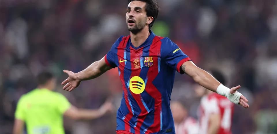 Jugador de FC Barcelona celebrando un gol en partido