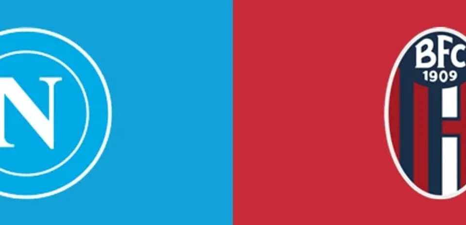 Logos de Napoli y Bologna en fondo colorido