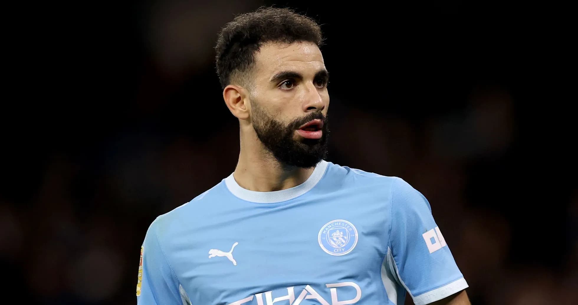 Jugador de Manchester City en acción durante partido