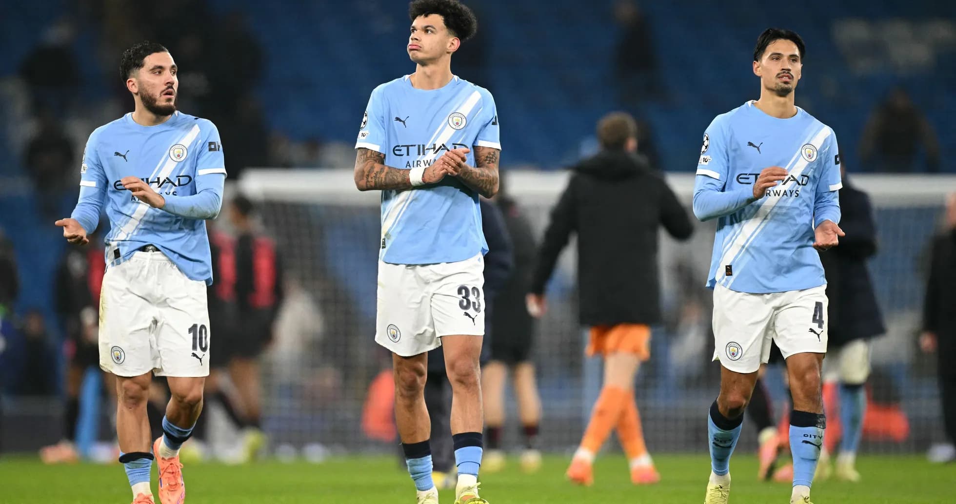 Jugadores de Manchester City al final del partido