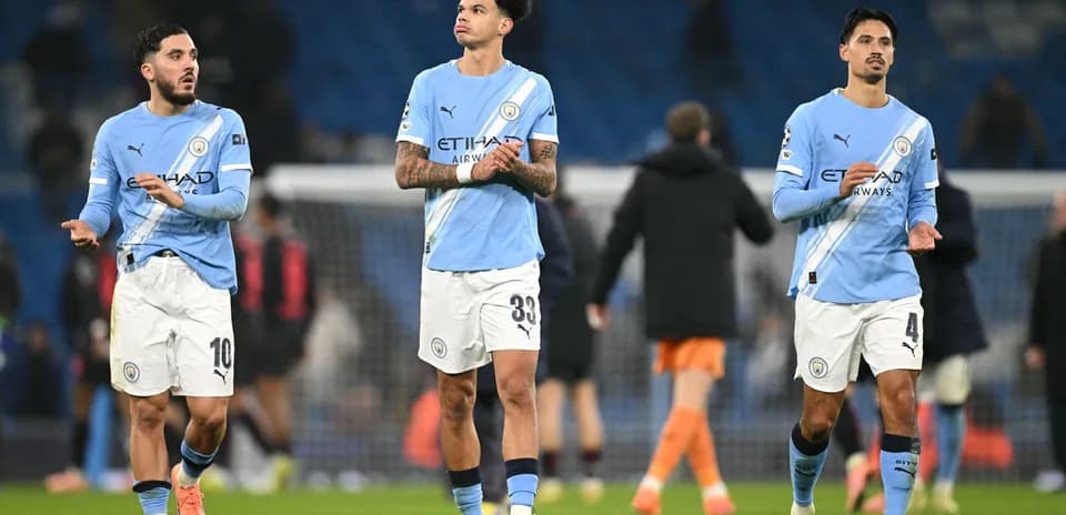 Jugadores de Manchester City al final del partido