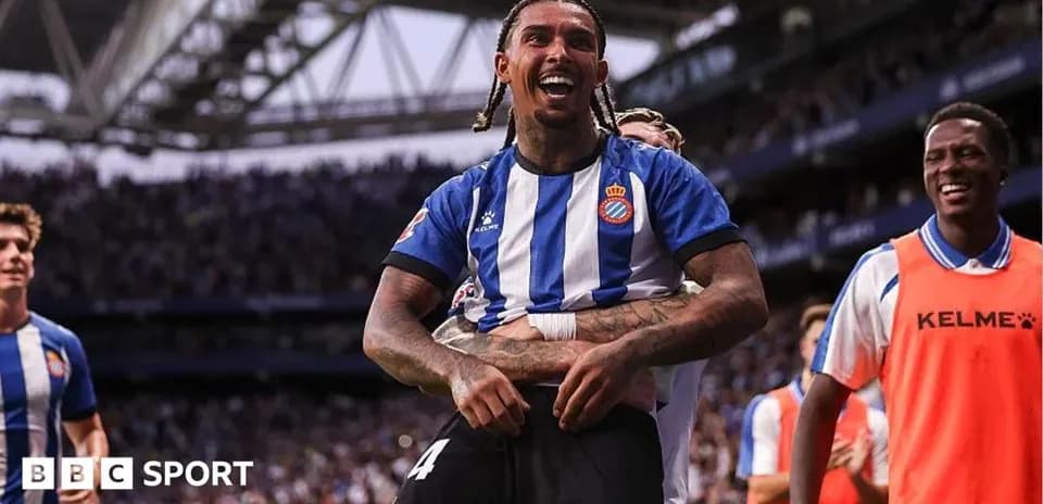 Jugadores del Espanyol celebrando un gol en el estadio