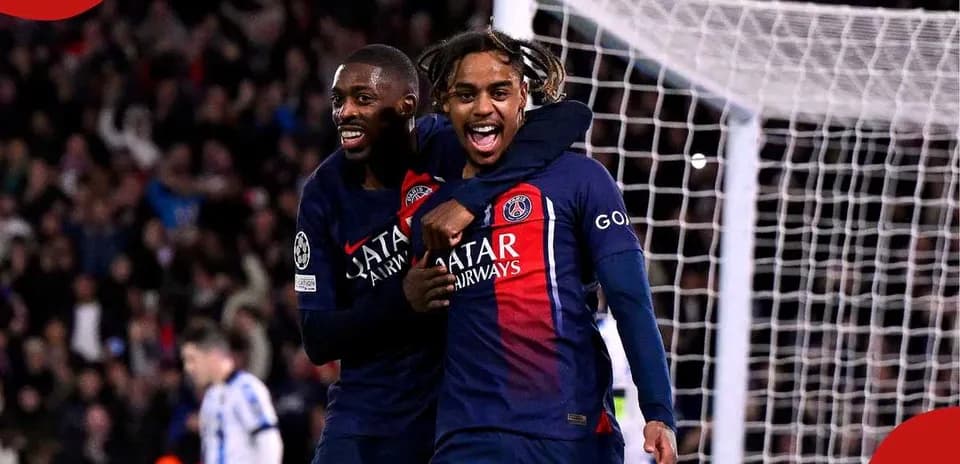 Jugadores de PSG celebrando un gol en el partido