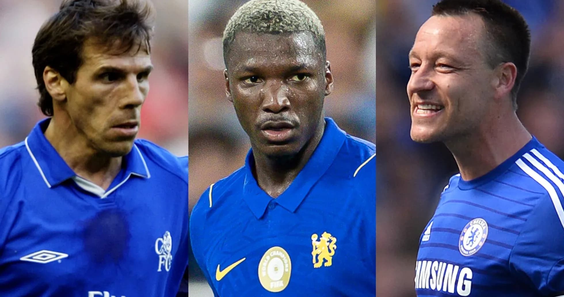 Tres jugadores de Chelsea en uniforme azul