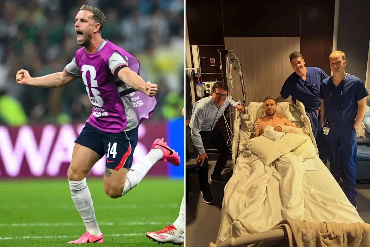 Jugador celebrando y luego en cama de hospital