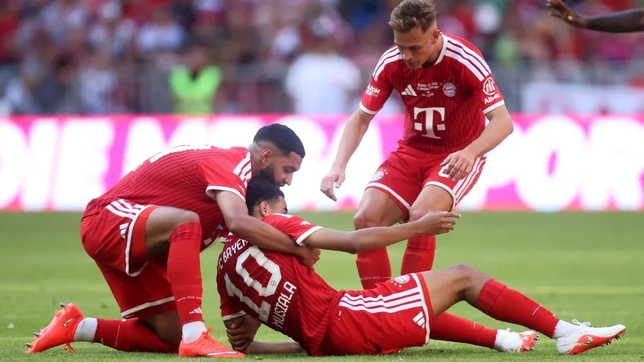 Jugadores de Bayern Múnich celebrando en el campo