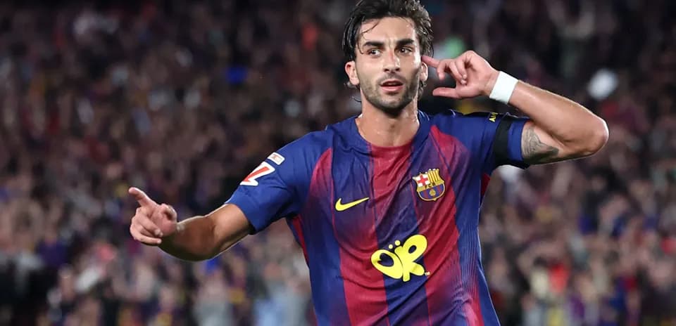 Jugador del Barcelona celebrando un gol en el estadio