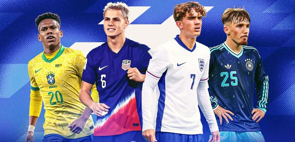 Jugadores de Brasil, EE. UU., Inglaterra y Alemania