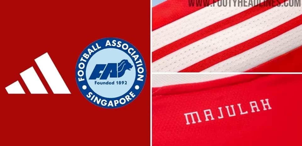 Logos y detalles de la camiseta de fútbol de Singapur