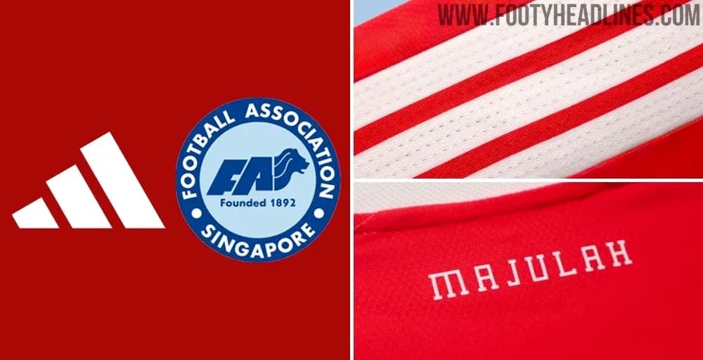 Logos y detalles de la camiseta de fútbol de Singapur