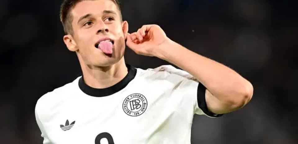 Jugador de Alemania haciendo un gesto tras anotar