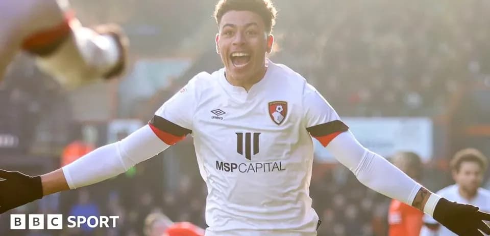 Jugador de Bournemouth celebrando un gol en el partido
