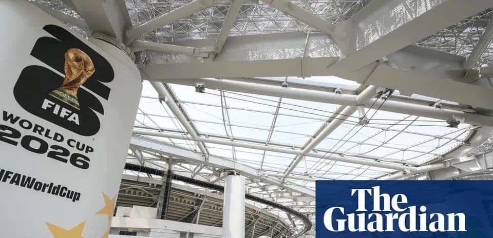 Estructura del estadio con logo de la Copa Mundial 2026