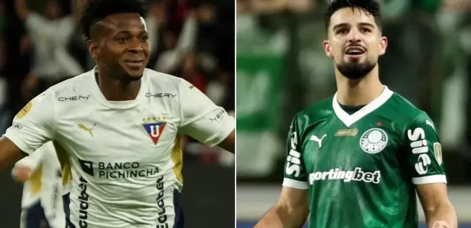 Jugadores de LDU y Palmeiras en partido