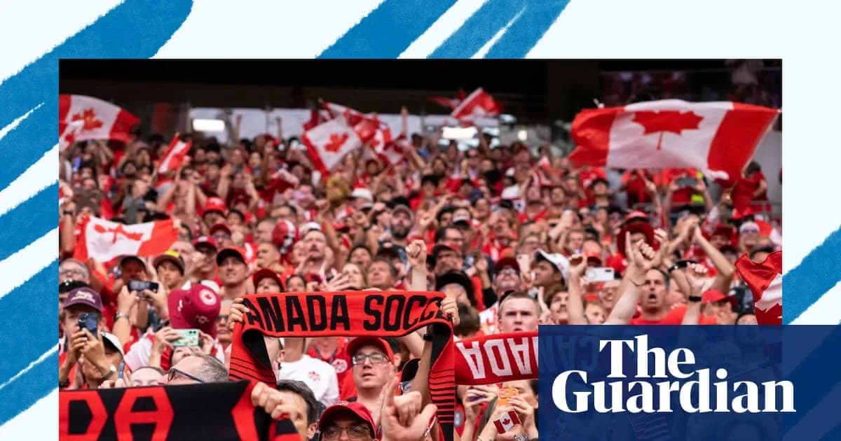 Aficionados con banderas de Canadá en el estadio
