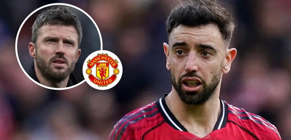 Bruno Fernandes en partido con logo de Manchester United