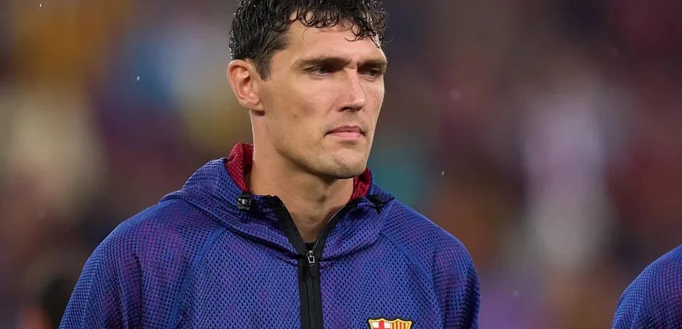 Jugador de Barcelona en la ceremonia previa al partido