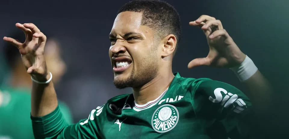 Jugador de Palmeiras celebrando un gol