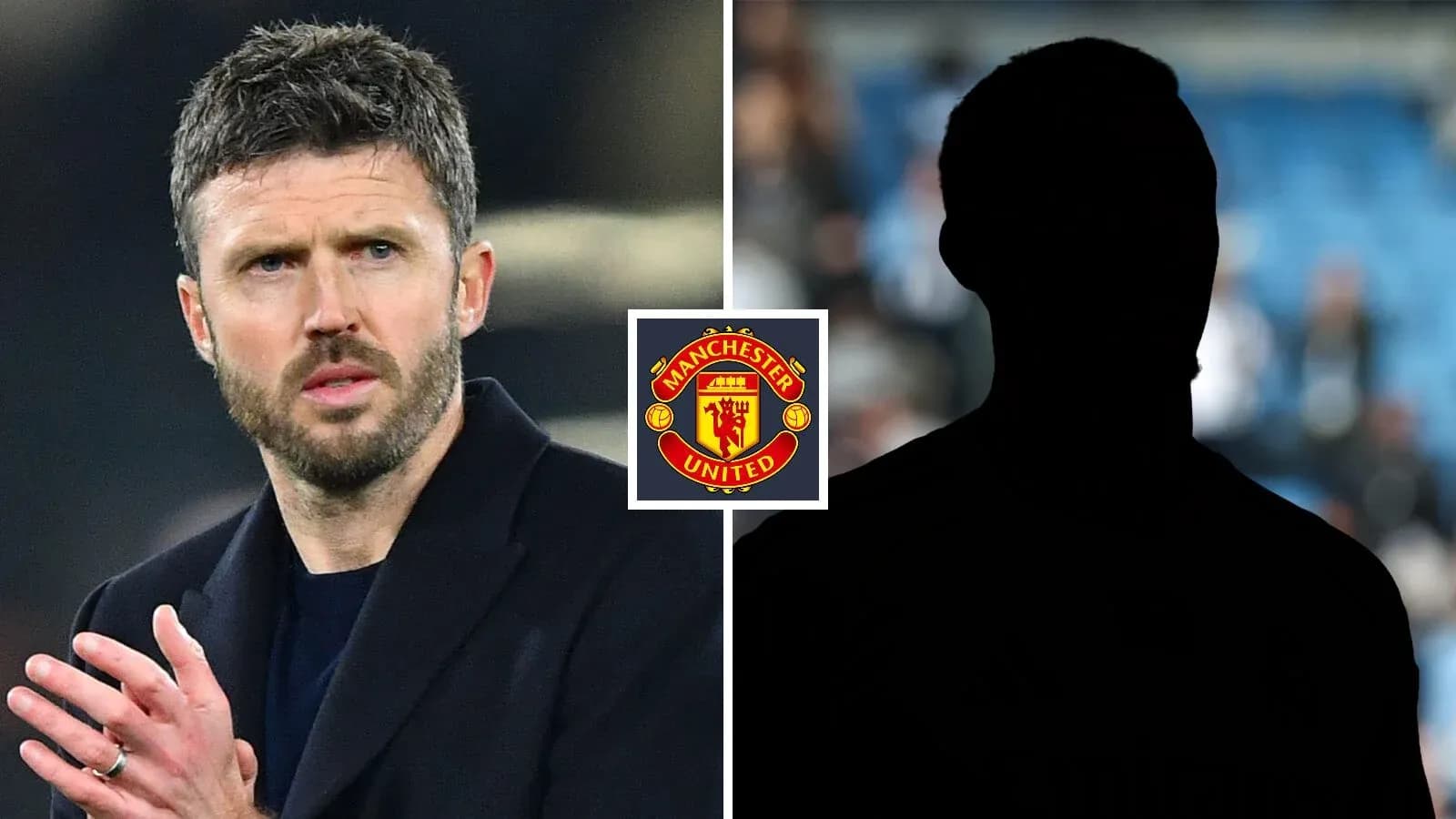 Entrenador de Manchester United y silueta de jugador