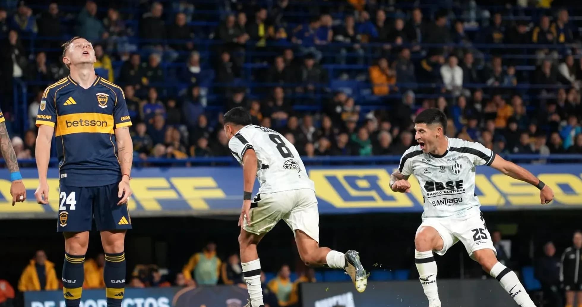 Celebración de gol en Boca Juniors vs Central Córdoba