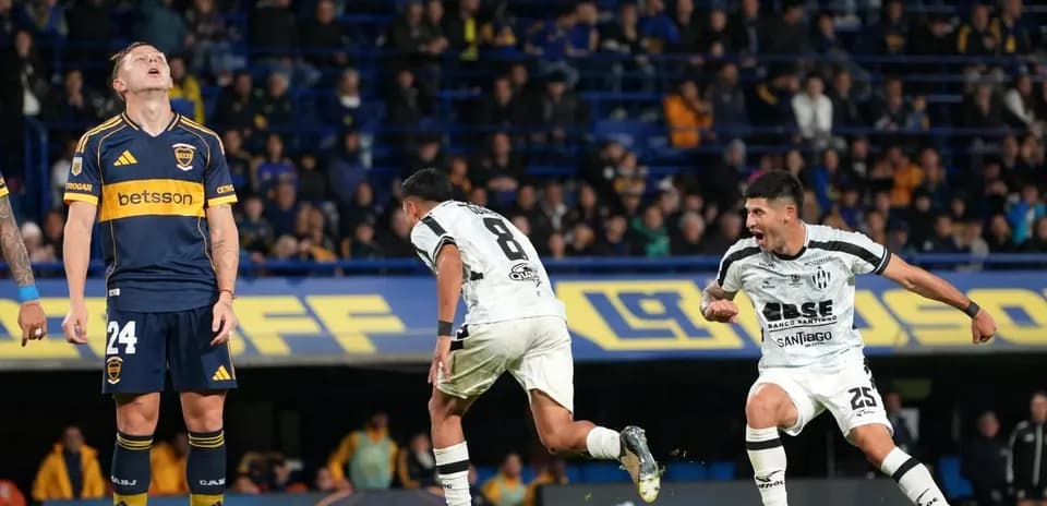 Celebración de gol en Boca Juniors vs Central Córdoba