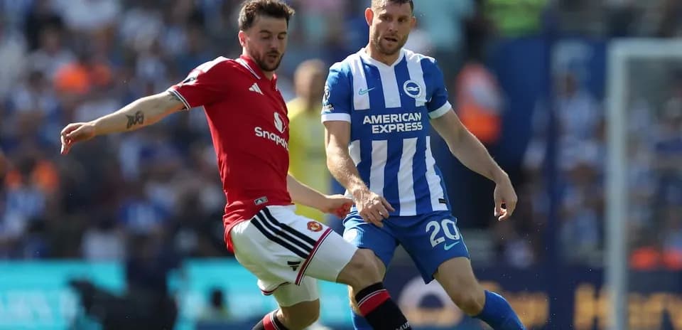 Jugadores de Brighton y Manchester United en acción