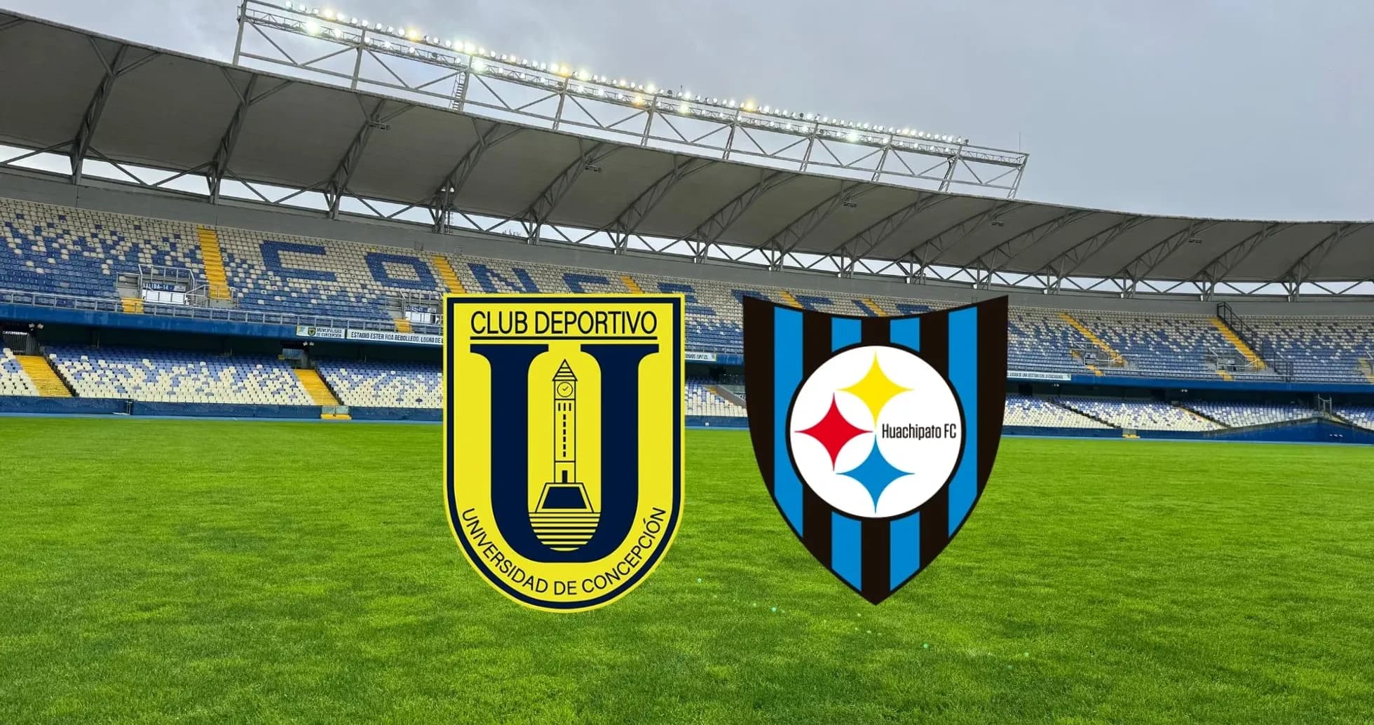 Estadio de Universidad de Concepción y logos de equipos
