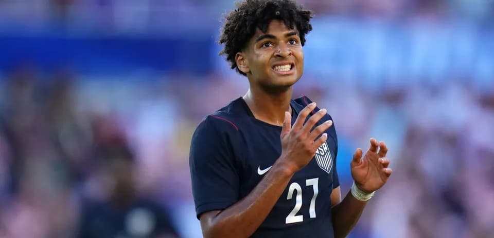 Jugador de Estados Unidos en acción durante el partido