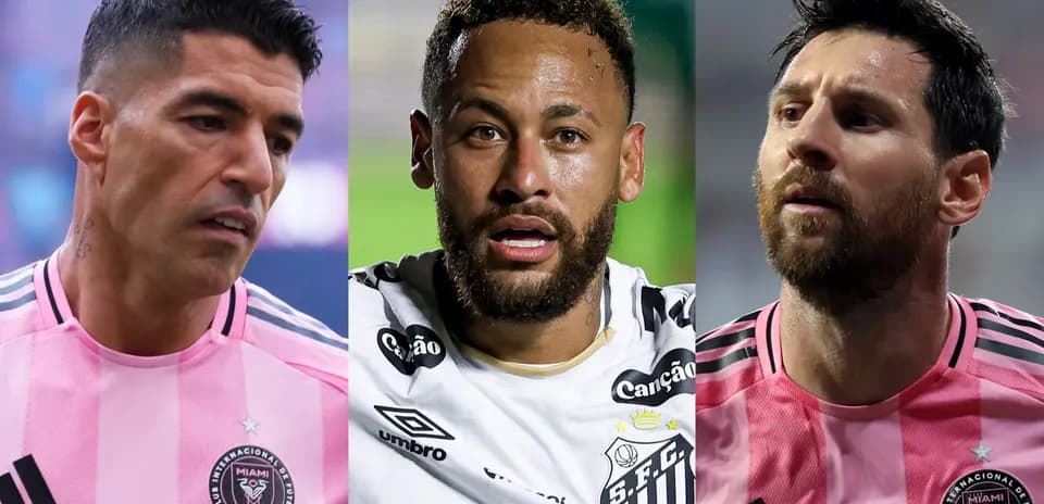 Luis Suárez, Neymar y Lionel Messi en acción