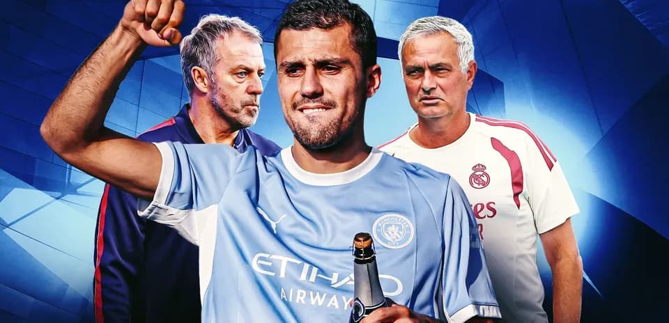 Jugadores y entrenadores en fondo azul de fútbol