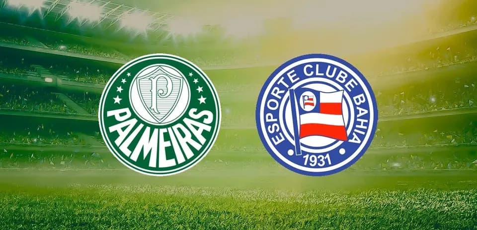 Logos de Palmeiras y Bahia en el estadio