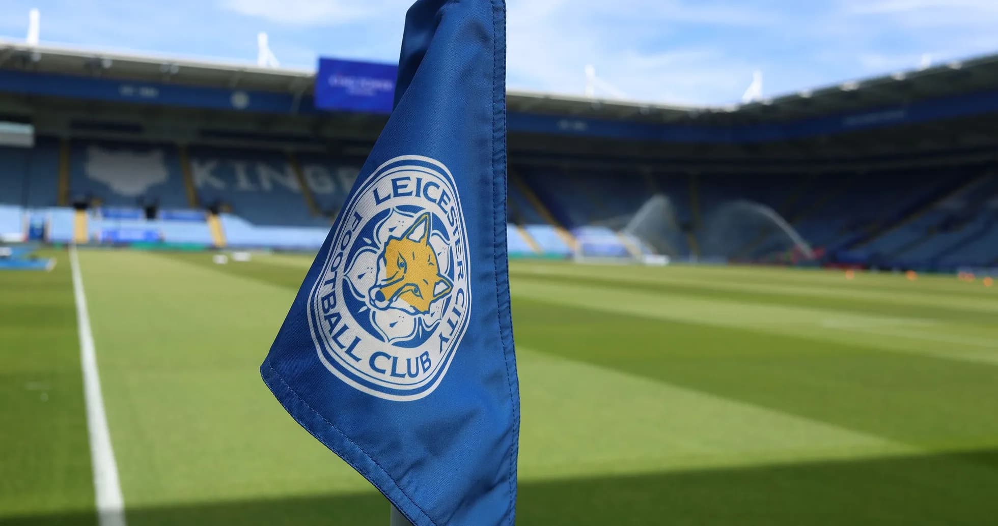 Bandera de Leicester City en el estadio King Power