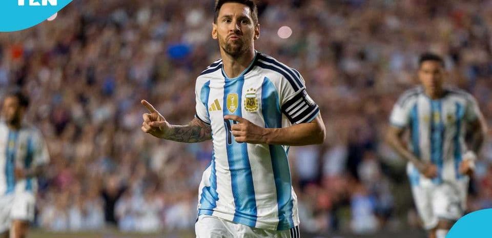 Lionel Messi celebrando un gol con Argentina