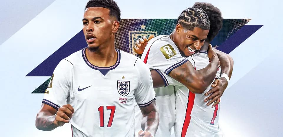 Jugadores de Inglaterra celebrando un gol en partido