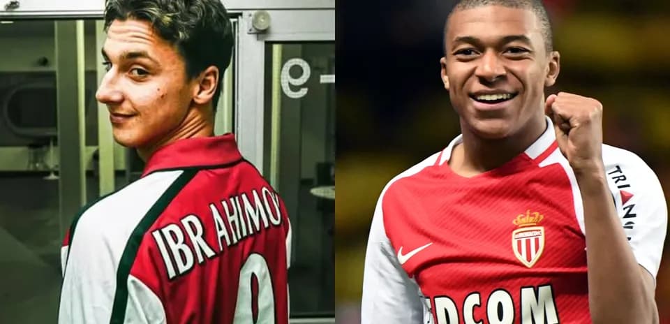 Ibrahimović y Mbappé en camisetas de sus clubes