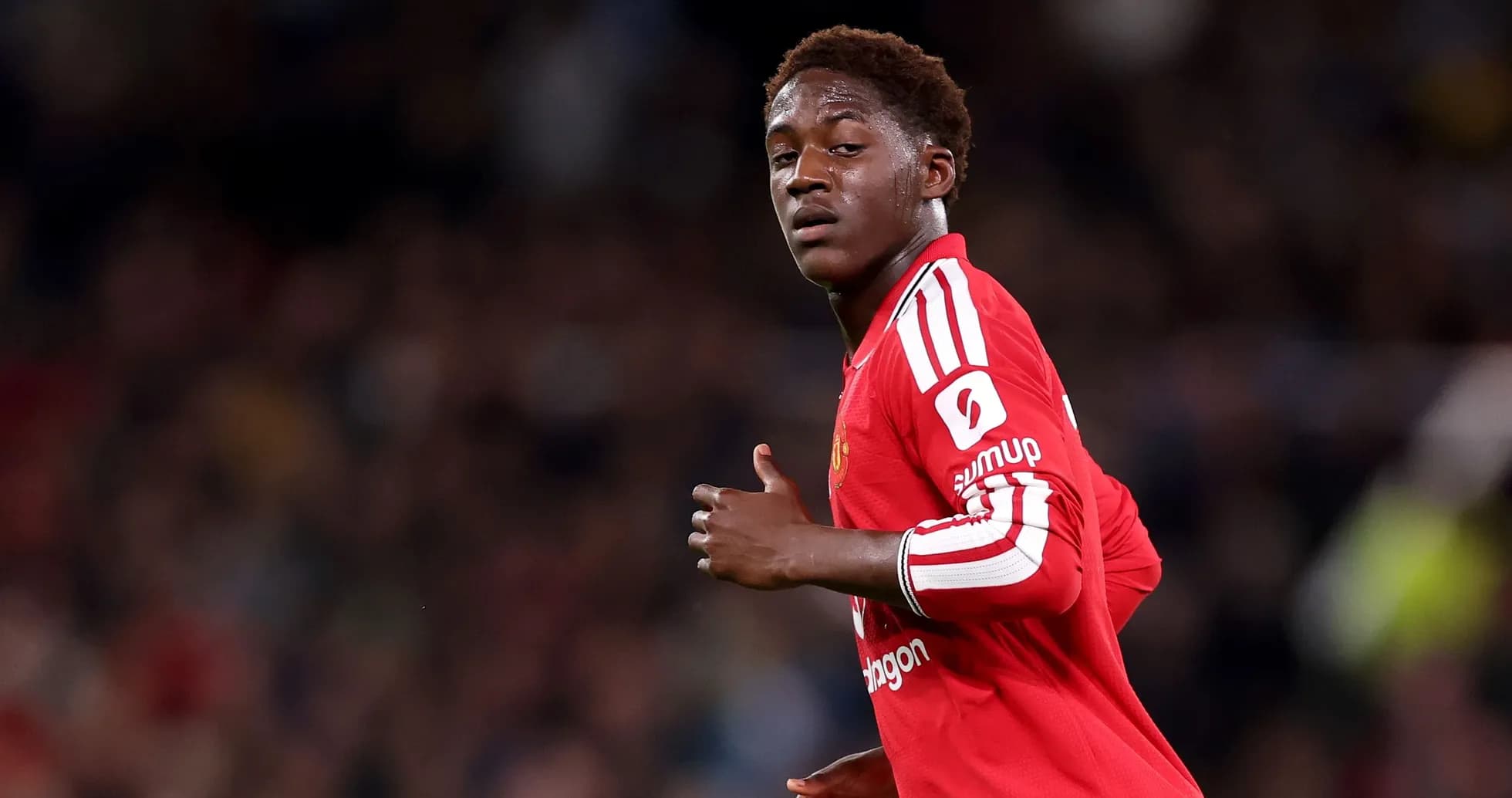 Jugador de Manchester United en acción durante el partido