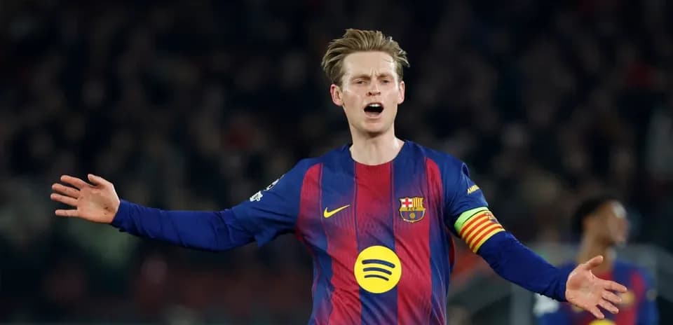 Jugador del FC Barcelona gesticulando durante el partido
