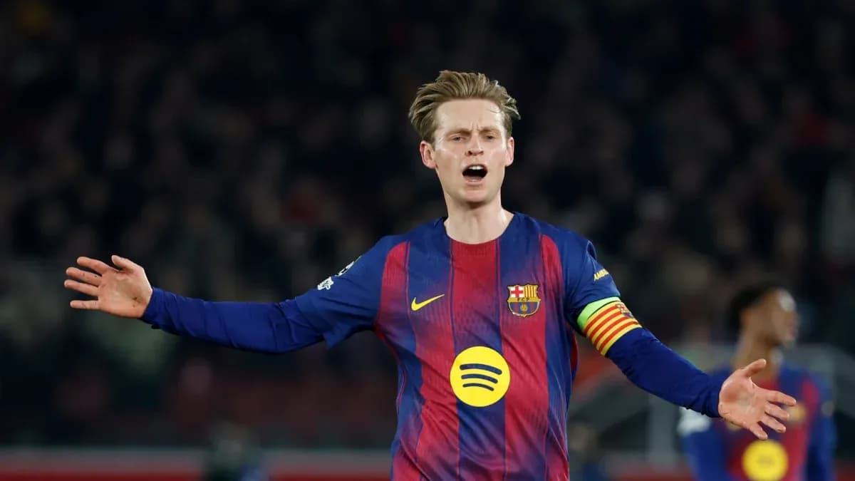 Jugador del FC Barcelona gesticulando durante el partido